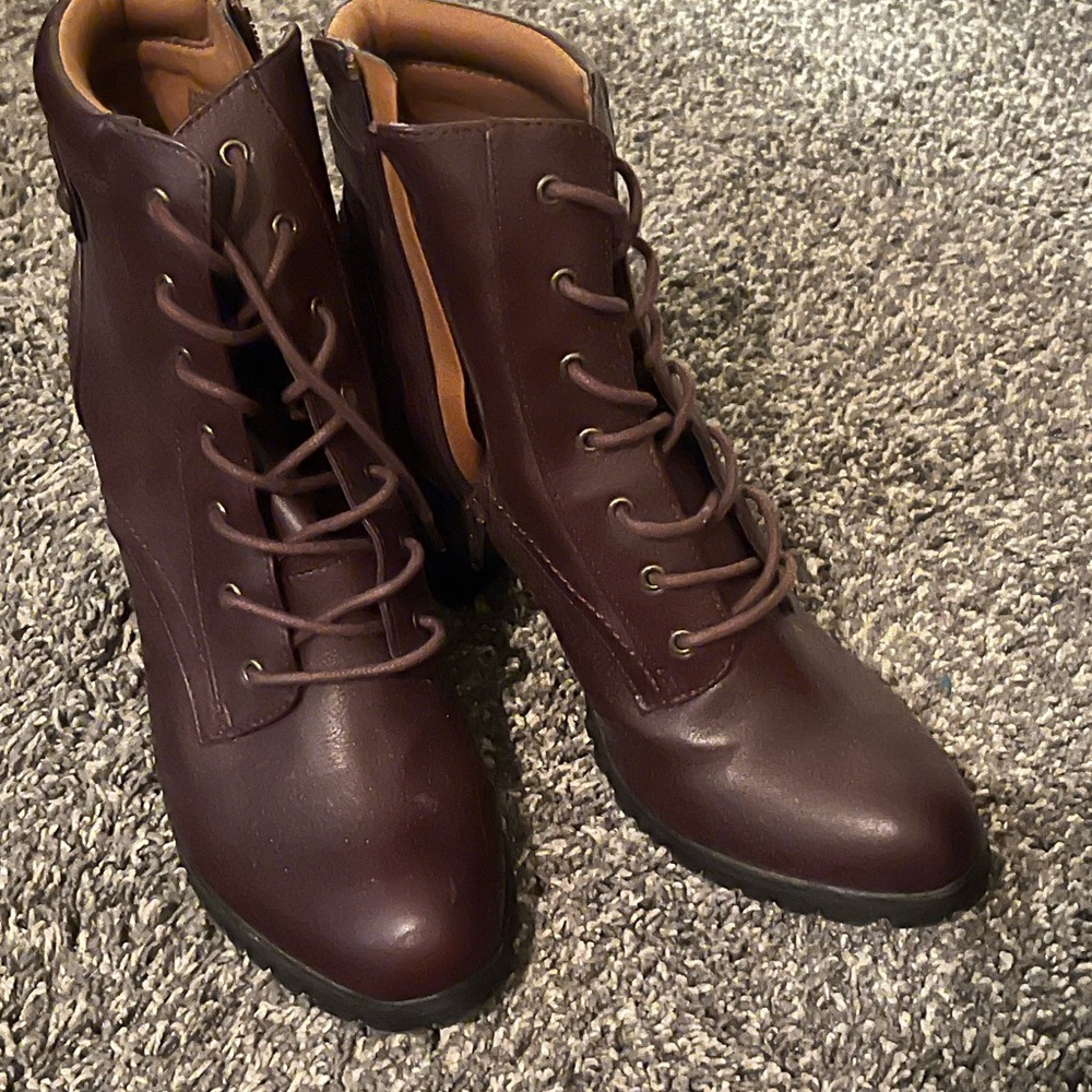 Style & Co. Dark Brown Lace-Up Boots
